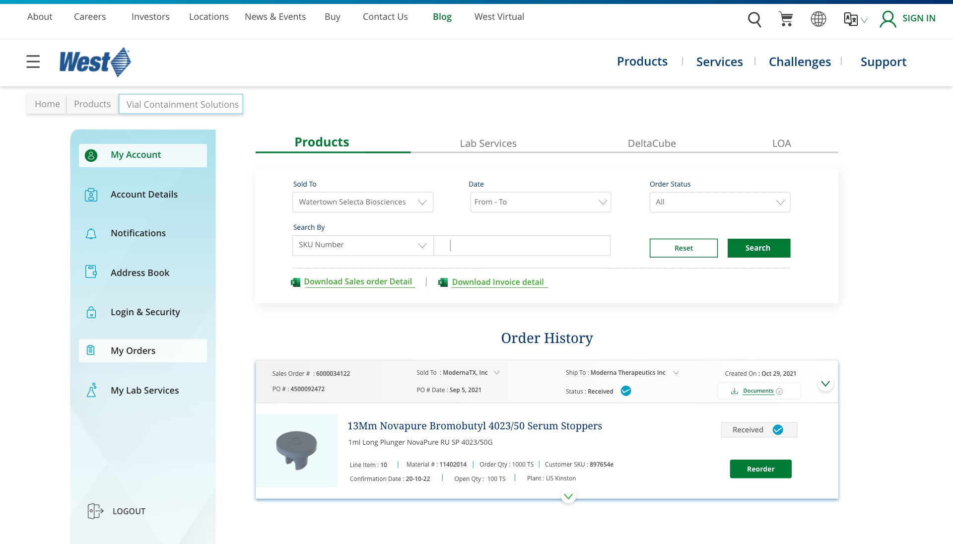 order history unexpanded
